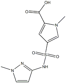 1-methyl-4-{[(1-methyl-1H-pyrazol-3-yl)amino]sulfonyl}-1H-pyrrole-2-carboxylic acid Struktur