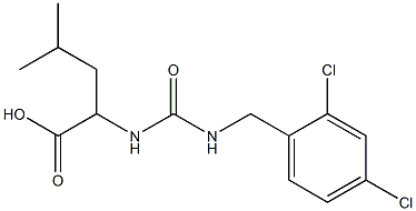 2-({[(2,4-dichlorophenyl)methyl]carbamoyl}amino)-4-methylpentanoic acid 化学構造式