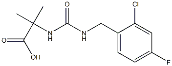 2-({[(2-chloro-4-fluorophenyl)methyl]carbamoyl}amino)-2-methylpropanoic acid 结构式