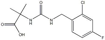 2-({[(2-chloro-4-fluorophenyl)methyl]carbamoyl}amino)-2-methylpropanoic acid|