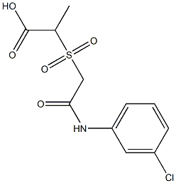 2-({[(3-chlorophenyl)carbamoyl]methane}sulfonyl)propanoic acid 化学構造式