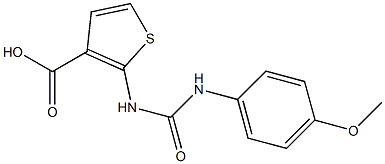 2-({[(4-methoxyphenyl)amino]carbonyl}amino)thiophene-3-carboxylic acid,,结构式