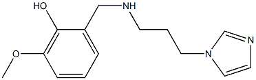 2-({[3-(1H-imidazol-1-yl)propyl]amino}methyl)-6-methoxyphenol Struktur