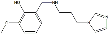 2-({[3-(1H-imidazol-1-yl)propyl]amino}methyl)-6-methoxyphenol 化学構造式