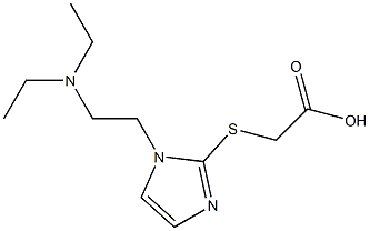 2-({1-[2-(diethylamino)ethyl]-1H-imidazol-2-yl}sulfanyl)acetic acid 化学構造式