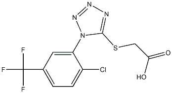 2-({1-[2-chloro-5-(trifluoromethyl)phenyl]-1H-1,2,3,4-tetrazol-5-yl}sulfanyl)acetic acid 化学構造式