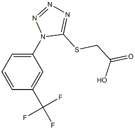 2-({1-[3-(trifluoromethyl)phenyl]-1H-1,2,3,4-tetrazol-5-yl}sulfanyl)acetic acid,,结构式