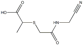 2-({2-[(cyanomethyl)amino]-2-oxoethyl}thio)propanoic acid 化学構造式