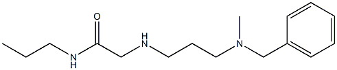 2-({3-[benzyl(methyl)amino]propyl}amino)-N-propylacetamide Struktur