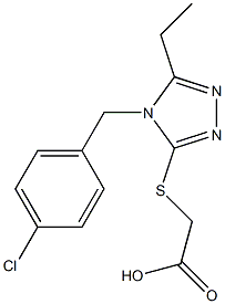 2-({4-[(4-chlorophenyl)methyl]-5-ethyl-4H-1,2,4-triazol-3-yl}sulfanyl)acetic acid,,结构式