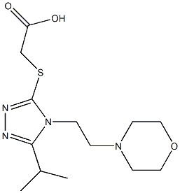 2-({4-[2-(morpholin-4-yl)ethyl]-5-(propan-2-yl)-4H-1,2,4-triazol-3-yl}sulfanyl)acetic acid 结构式