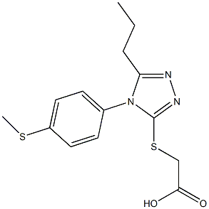 2-({4-[4-(methylsulfanyl)phenyl]-5-propyl-4H-1,2,4-triazol-3-yl}sulfanyl)acetic acid,,结构式