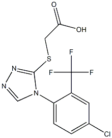 2-({4-[4-chloro-2-(trifluoromethyl)phenyl]-4H-1,2,4-triazol-3-yl}sulfanyl)acetic acid 结构式