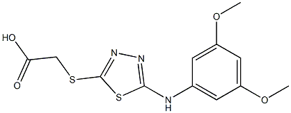 2-({5-[(3,5-dimethoxyphenyl)amino]-1,3,4-thiadiazol-2-yl}sulfanyl)acetic acid Structure