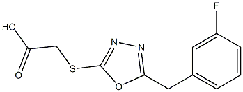 2-({5-[(3-fluorophenyl)methyl]-1,3,4-oxadiazol-2-yl}sulfanyl)acetic acid Struktur