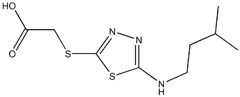 2-({5-[(3-methylbutyl)amino]-1,3,4-thiadiazol-2-yl}sulfanyl)acetic acid,,结构式