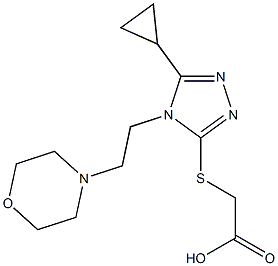 2-({5-cyclopropyl-4-[2-(morpholin-4-yl)ethyl]-4H-1,2,4-triazol-3-yl}sulfanyl)acetic acid 结构式