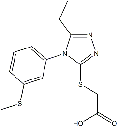 2-({5-ethyl-4-[3-(methylsulfanyl)phenyl]-4H-1,2,4-triazol-3-yl}sulfanyl)acetic acid Structure