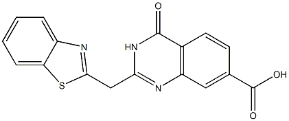 2-(1,3-benzothiazol-2-ylmethyl)-4-oxo-3,4-dihydroquinazoline-7-carboxylic acid,,结构式