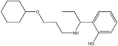 2-(1-{[3-(cyclohexyloxy)propyl]amino}propyl)phenol,,结构式