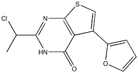 2-(1-chloroethyl)-5-(furan-2-yl)-3H,4H-thieno[2,3-d]pyrimidin-4-one 化学構造式
