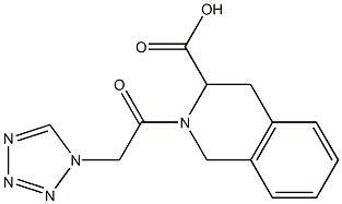 2-(1H-tetrazol-1-ylacetyl)-1,2,3,4-tetrahydroisoquinoline-3-carboxylic acid 化学構造式