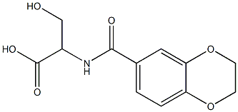 2-(2,3-dihydro-1,4-benzodioxin-6-ylformamido)-3-hydroxypropanoic acid,,结构式