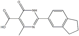 2-(2,3-dihydro-1H-inden-5-yl)-4-methyl-6-oxo-1,6-dihydropyrimidine-5-carboxylic acid 结构式