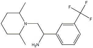 2-(2,6-dimethylpiperidin-1-yl)-1-[3-(trifluoromethyl)phenyl]ethan-1-amine,,结构式