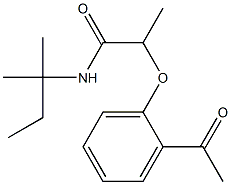 2-(2-acetylphenoxy)-N-(2-methylbutan-2-yl)propanamide 化学構造式