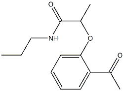 2-(2-acetylphenoxy)-N-propylpropanamide 化学構造式