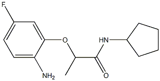 2-(2-amino-5-fluorophenoxy)-N-cyclopentylpropanamide Struktur