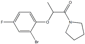 2-(2-bromo-4-fluorophenoxy)-1-(pyrrolidin-1-yl)propan-1-one 化学構造式