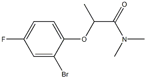 2-(2-bromo-4-fluorophenoxy)-N,N-dimethylpropanamide 化学構造式