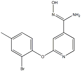 2-(2-bromo-4-methylphenoxy)-N'-hydroxypyridine-4-carboximidamide 结构式
