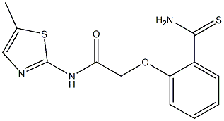 2-(2-carbamothioylphenoxy)-N-(5-methyl-1,3-thiazol-2-yl)acetamide,,结构式