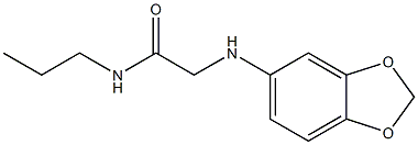 2-(2H-1,3-benzodioxol-5-ylamino)-N-propylacetamide 结构式