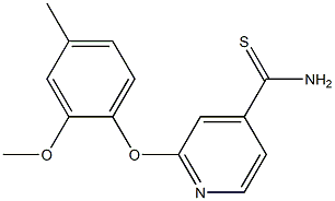 2-(2-methoxy-4-methylphenoxy)pyridine-4-carbothioamide Structure