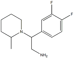 2-(3,4-difluorophenyl)-2-(2-methylpiperidin-1-yl)ethanamine,,结构式