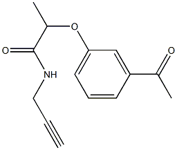 2-(3-acetylphenoxy)-N-(prop-2-yn-1-yl)propanamide,,结构式