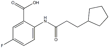 2-(3-cyclopentylpropanamido)-5-fluorobenzoic acid Struktur