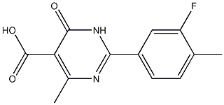 2-(3-fluoro-4-methylphenyl)-4-methyl-6-oxo-1,6-dihydropyrimidine-5-carboxylic acid 结构式