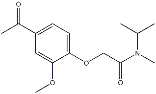 2-(4-acetyl-2-methoxyphenoxy)-N-methyl-N-(propan-2-yl)acetamide,,结构式