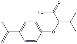 2-(4-acetylphenoxy)-3-methylbutanoic acid,,结构式