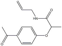 2-(4-acetylphenoxy)-N-(prop-2-en-1-yl)propanamide 化学構造式