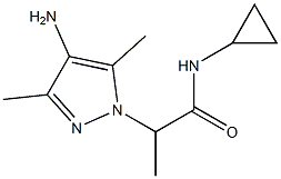 2-(4-amino-3,5-dimethyl-1H-pyrazol-1-yl)-N-cyclopropylpropanamide Struktur