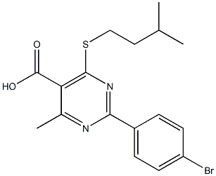 2-(4-bromophenyl)-4-methyl-6-[(3-methylbutyl)thio]pyrimidine-5-carboxylic acid