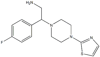 2-(4-fluorophenyl)-2-[4-(1,3-thiazol-2-yl)piperazin-1-yl]ethan-1-amine 化学構造式