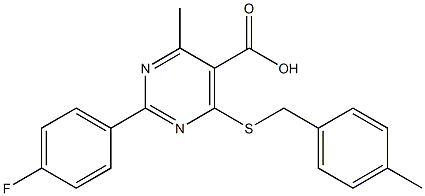 2-(4-fluorophenyl)-4-methyl-6-[(4-methylbenzyl)thio]pyrimidine-5-carboxylic acid Structure