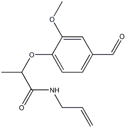 2-(4-formyl-2-methoxyphenoxy)-N-(prop-2-en-1-yl)propanamide 化学構造式